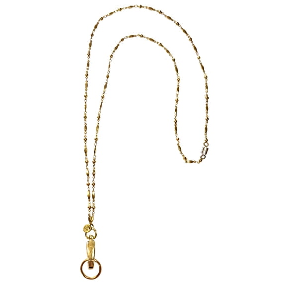 Stainless Steel Gold Chain Women's Lanyard, Stronger, Badge Holder 34 inches, - Stainless Steel - Non Breakaway or Magnetic Breakaway