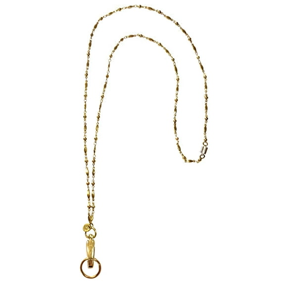 Stainless Steel Gold Chain Women's Lanyard, Stronger, Badge Holder 34 inches, - Stainless Steel - Non Breakaway or Magnetic Breakaway