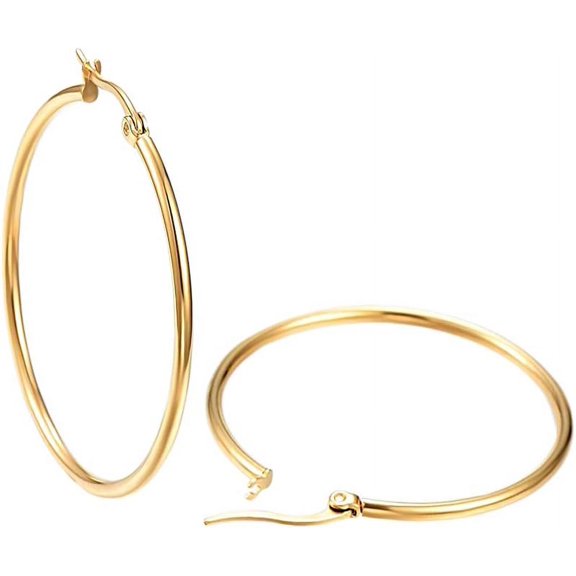 Stainless Steel Gold Hoop Earring Clasp Hoop Earrings Hypoallergenic Earrings Jewelry Gift