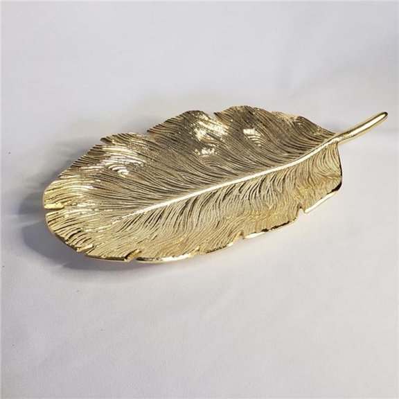 Stainless Steel Gold Leaf dish 14.25 x 7'