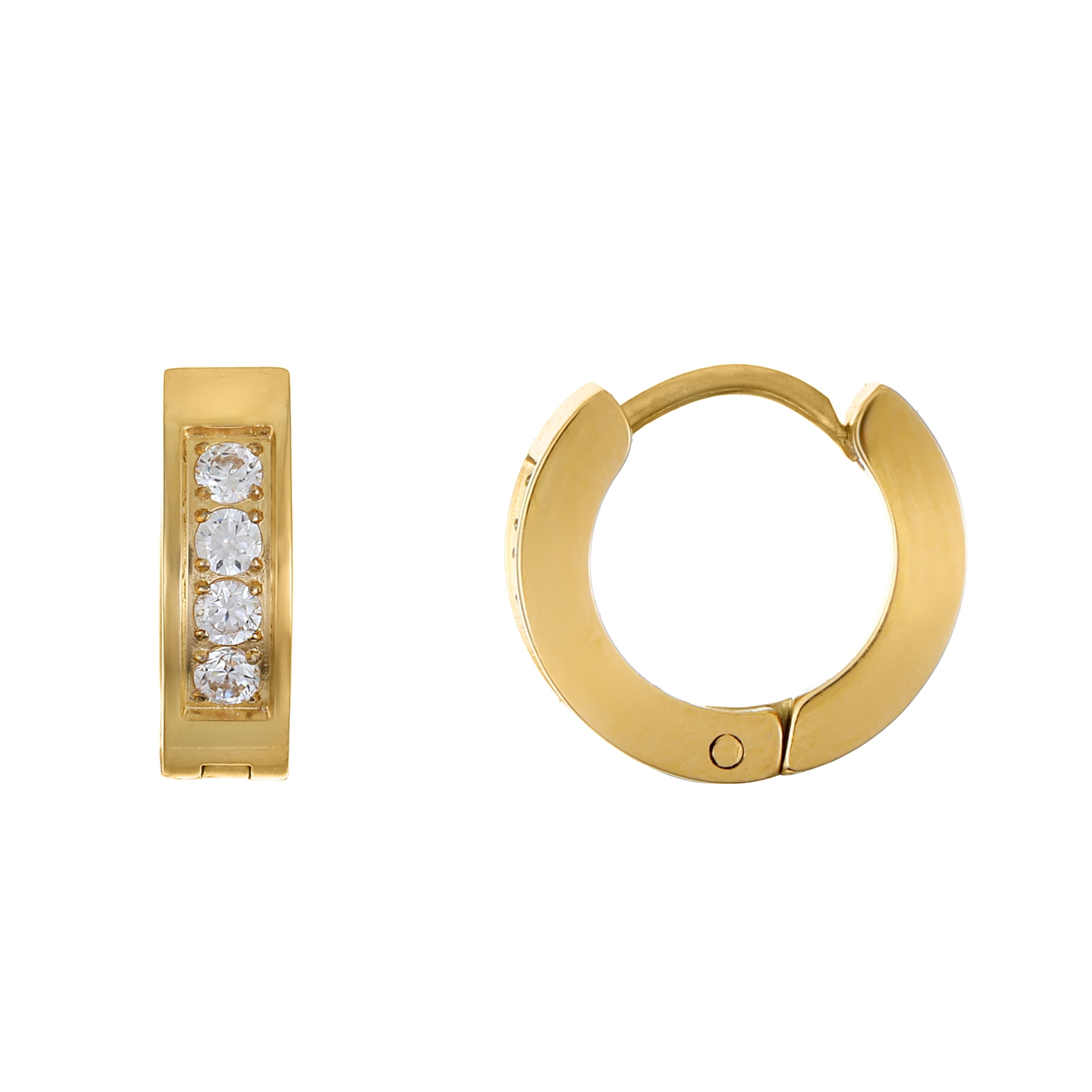 Steel Gold plated CZ earrings Steel Gold plated CZ earrings