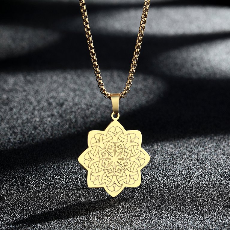 Gold Flower Charm Necklace