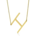 thumbnail image 1 of Stainless Steel Gold Plated Sideways A - Z Initial Letter Pendant Mens Womens Necklace, Free Micro Fiber Cloth, Giorgio Bergamo, 1 of 6