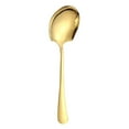 thumbnail image 1 of Stainless Steel Gold Serving Spoon, 8.5 inch Long Handle Shovel Spoon, Buffet Serving Utensils, Large Cooking Spoon, Restaurant Grade Utensils & Serving Spoons for Kitchen, Catering, 1 of 7