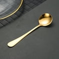 thumbnail image 1 of Stainless Steel Gold Small Round Coffee Stirring Spoon Elegant Tableware Utensil for Dining, 6.3×1.89 inch, Gold, 1 of 9