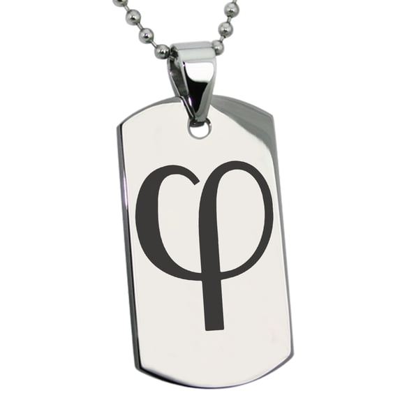 Stainless Steel Golden Ratio Mathematical Engraved Dog Tag Pendant Necklace