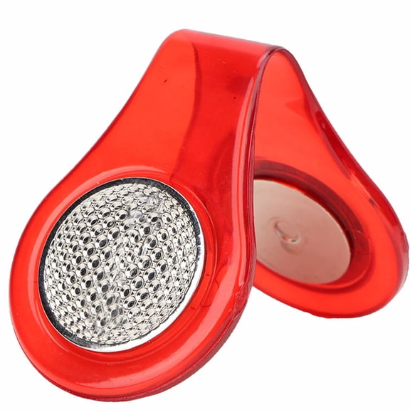 Stainless Steel Golf Ball Marker Hat Clip Set Magnetic Golf Alignment Tool Accessory, Red (1 Pack)