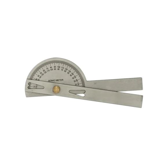 Stainless Steel Goniometer 180  Precision Measuring Tool with 0180 Scale & Dual Arms for Small Finger Joint Assessment