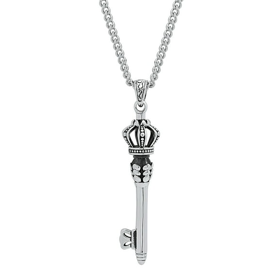 Stainless Steel Gothic Key - Mens Pendant Necklace Chain