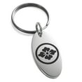 thumbnail image 1 of Tioneer Stainless Steel Goto Samurai Crest Engraved Small Oval Charm Keychain Keyring, 1 of 1