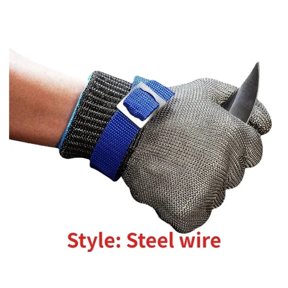 Stainless Steel Grade 5-9 Anti-cut Wear-resistant Slaughter Gardening Hand Protection Labor Insurance Steel Wire Gloves 1PC