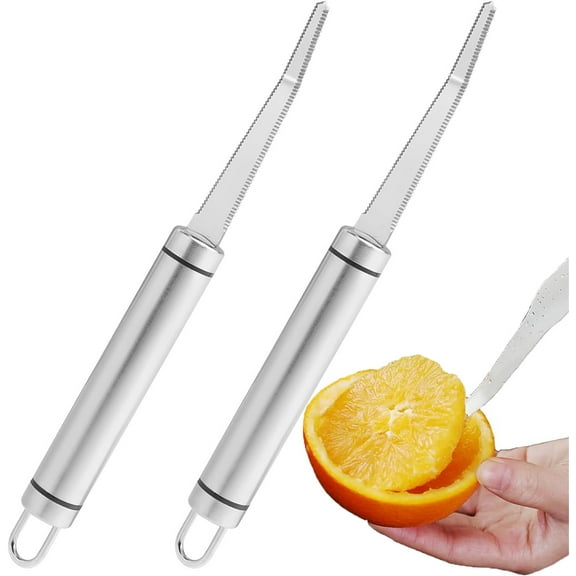 Stainless Steel Grapefruit Knife -Happon 2 Pack Grapefruit Peelers,Curved Serrated Bread Knife for Kitchen - Fruit Knife - Kitchen Knife Curved Carving Tool