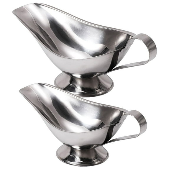 Stainless Steel Gravy Boat Set with Ladle for Sauces and Dressings
