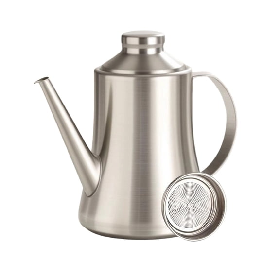 Stainless Steel Grease Container 30oz Oil Separator with Fine Mesh Strainer Bacon Grease Storage Pot Broth Separator Bowl for Kitchen Cooking Frying Large Capacity Oil Dispenser Jug