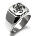 thumbnail image 1 of Tioneer Stainless Steel Greek Mythology Hydra Engraved Square Flat Top Biker Style Polished Signet Ring, 1 of 1