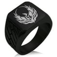 thumbnail image 1 of Stainless Steel Greek Mythology Phoenix Geometric Pattern Biker Style Polished Ring, 1 of 1