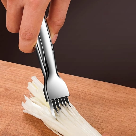 Stainless Steel Green Onion Slicer, Multi-Blade Kitchen Herb Cutter, Professional Scallion Shredding Tool for Kitchen Cutting Vegetables Onion Garlic Slicing Tool, 1 Pcs, 8.26x1.57"