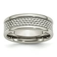 thumbnail image 1 of Stainless Steel Grey Carbon Fiber 8mm Polished Band Ring - Size 13, 1 of 2