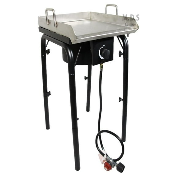 Stainless Steel Griddle 18"x16" Plancha with Heavy Duty Stand,BBQ Outdoors,Grill,Flat Top,Stove,High Pressure Burner,