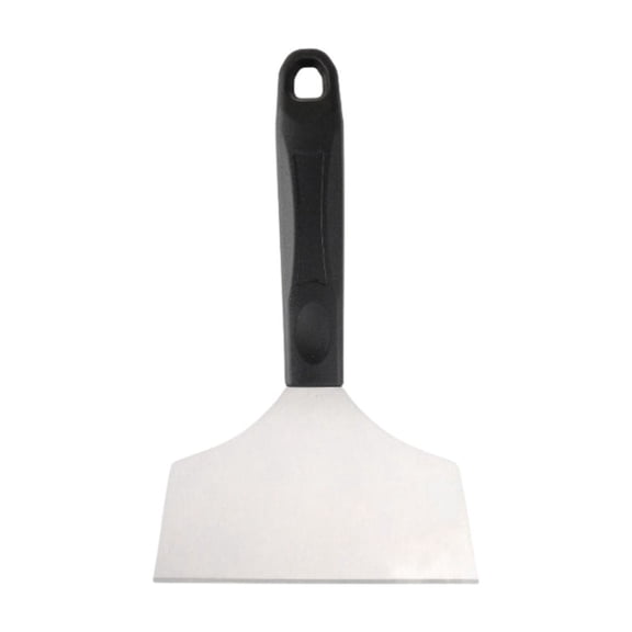 Stainless Steel Griddle Scraper,Heavy Duty Griddle Scraper,Stainless Steel Scraper with Heat-Resistant Handle,BBQ Cleaning Tool for Flat Top Grill and Griddle Cleaning Accessories,15.5x24 cm(Silver)