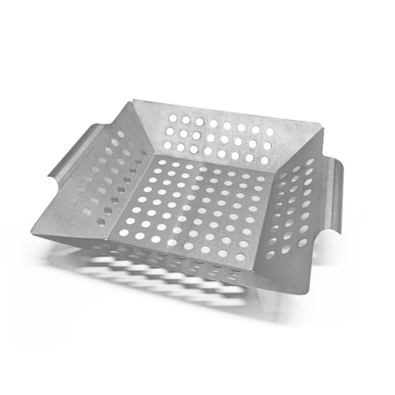 Stainless Steel Grill Basket, Heavy Duty BBQ Accessory Ideal for Vegetables Shrimps Kabobs, Universal Fit for All Types Indoor Grills11.913.52.28 Inch