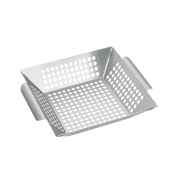 Stainless Steel Grill Basket Large - Grilling Basket for Traeger, Green Egg, Grills - Basket for Veggies, Kabobs, Fish, Chestnuts - Round hole