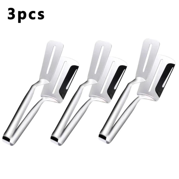 Stainless Steel Grill Clamp - 2026 New Multi-Functional Stainless Steel Grill Clamp Spatula for Grilling Meat, Fish and Pancakes with Anti-Slip Grip