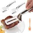 thumbnail image 1 of Stainless Steel Grill Clamp, Anti-Scald Extended Handle Spatula Tong, 2026 New Multi-Functional Stainless Steel Barbecue Clamp Food for Grilling Meat, Fish and Pancakes with Non-Slip Grip - 2Pcs, 1 of 7