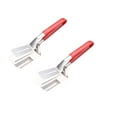 thumbnail image 1 of Stainless Steel Grill Clamp, Set of 2 Kitchen Tongs for Cooking Grilling Flipping, Ergonomic Metal Tongs with Heat-Insulating Handle - Comfortable Grip for Ribs Steak Fish, Red, 1 of 3