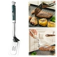 thumbnail image 1 of Stainless Steel Grill Clamp, Stainless Steel Grill Clamp Spatula, Double Spatula Flipper, Anti-Scald Extended Handle Spatula Tongs, Food Flip Shovel Clamp for Flipping Steak, Fish, Bread, Pizza, 1 of 7