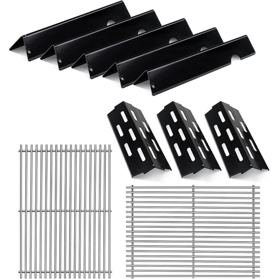 Stainless Steel Grill Grates for Weber Genesis ii Grill Parts 66032 Porcelain Enameled Flavorizer Bars Heat Deflector for Weber Genesis ii E-310 E-315 E-335 S-335 300 Series GS4 Grill Parts