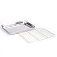 thumbnail image 1 of Stainless Steel Grill Pan With Removable Cooling Rack Set For Oven, Grill Tray Dishwasher Safe + 1 Stainless Steel Cooking Rack, 1 of 8