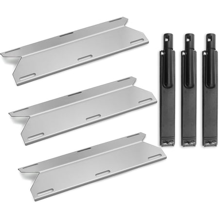 Stainless Steel Grill Replacement Parts for 720-0061, 720-0062, 720-0063, 720-0099, Cast Iron Burner and Stainless Steel Heat Plate, 3 Pack