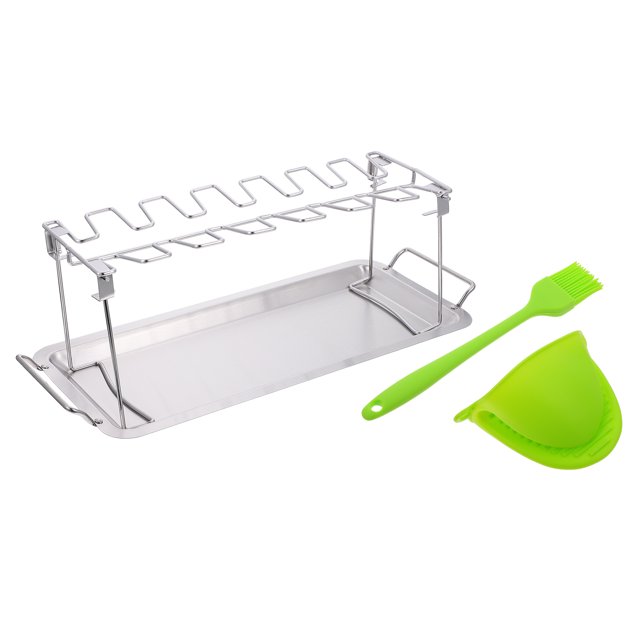 Stainless Steel Grill Roast Chicken Leg Rack Vertical Roaster Stand