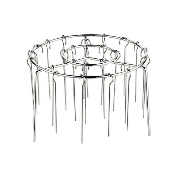 Stainless Steel Grill Skewer Set for Air Fryer Oven - Round Hanging Vertical Skewers with 48 Metal Picks - Kitchen BBQ Grilling Camping Backyard Use