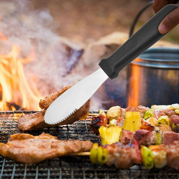 Stainless Steel Grill Spatula | Heavy Duty BBQ Shovel Tool for Outdoor Cooking, Frying, Baking | Rustproof Food Grade Turner for Steak, Fish, Pizza | 29.5x9.3cm Durable Easy Clean