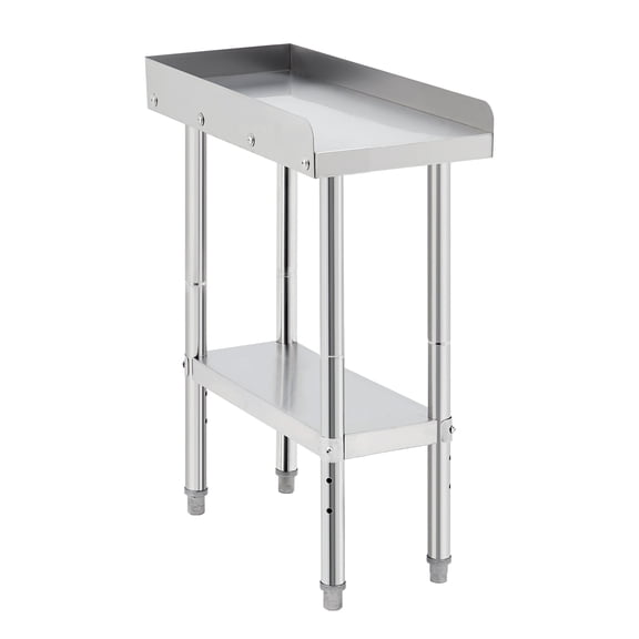 Stainless Steel Grill Stand Table 12x24x30 Inch, NSF Certified Heavy Duty Equipment Stand with 2" Edge Baffle, Adjustable Legs, 660 lb Capacity Utility Prep Table for Restaurant Kitchen, Hotel, Home