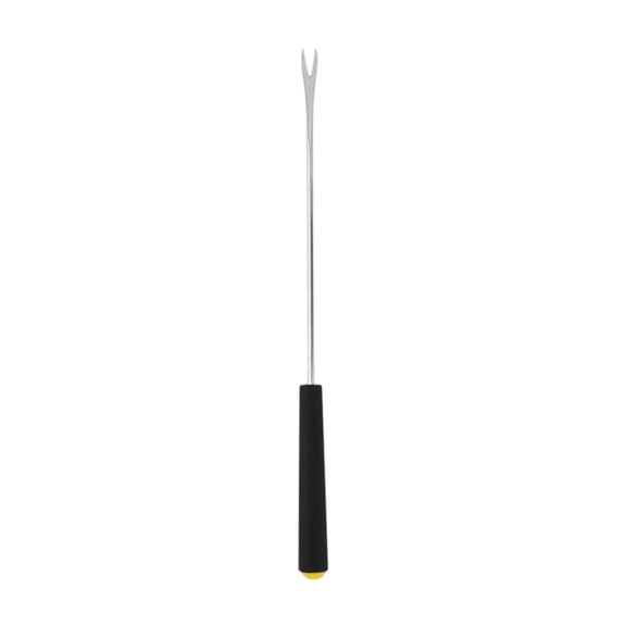 Stainless Steel Grilling Fork Heat Resistant Handle Hot Pot Fork Dessert Fruit Fork Reusable Long Prong BBQ Fork for Meat Marshmallows Bread Yellow