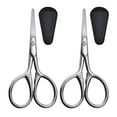 thumbnail image 1 of Stainless Steel Grooming Scissors - for Eyebrow/Nose Hair/Beard, Sharp Blades, Rust-Resistant, Facial Hair Trimming Kit 2-Pack, 1 of 8