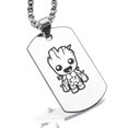 thumbnail image 1 of Stainless Steel Groot Dog Tag Pendant Necklace, 1 of 3
