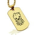 thumbnail image 1 of Stainless Steel Groot Dog Tag Pendant Necklace, 1 of 3