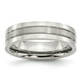 thumbnail image 1 of Stainless Steel Grooved 6mm Satin and Polished Band Size: 10.5; for Adults and Teens, 1 of 6