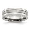 thumbnail image 1 of Stainless Steel Grooved 6mm Satin and Polished Band, 1 of 7