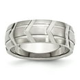 thumbnail image 1 of Stainless Steel Grooved 8mm Brushed & Polished Band S:12, 1 of 6
