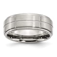 thumbnail image 1 of Stainless Steel Grooved 8mm Brushed/Polished Ridged Edge Band, 1 of 6
