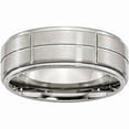 thumbnail image 1 of Stainless Steel Grooved 8mm Brushed/Polished Ridged Edge Band, 1 of 9