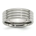thumbnail image 1 of Stainless Steel Grooved 8mm Polished Band Size: 7; for Adults and Teens; for Women and Men, 1 of 6