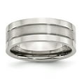 thumbnail image 1 of Stainless Steel Grooved 8mm Satin and Polished Band Size: 6.5; for Adults and Teens, 1 of 6
