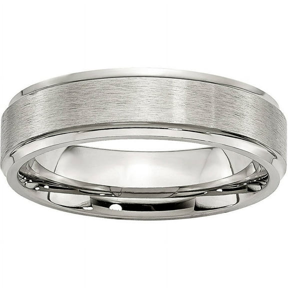 Stainless Steel Grooved Edge 6mm Brushed and Polished Band