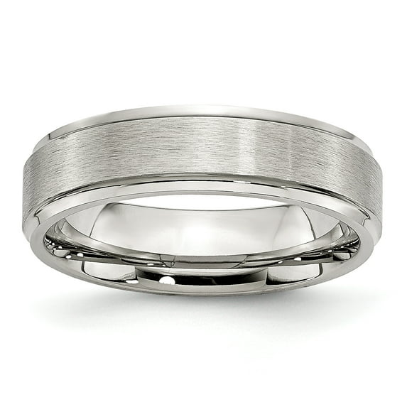 Stainless Steel Grooved Edge 6mm Brushed and Polished Band